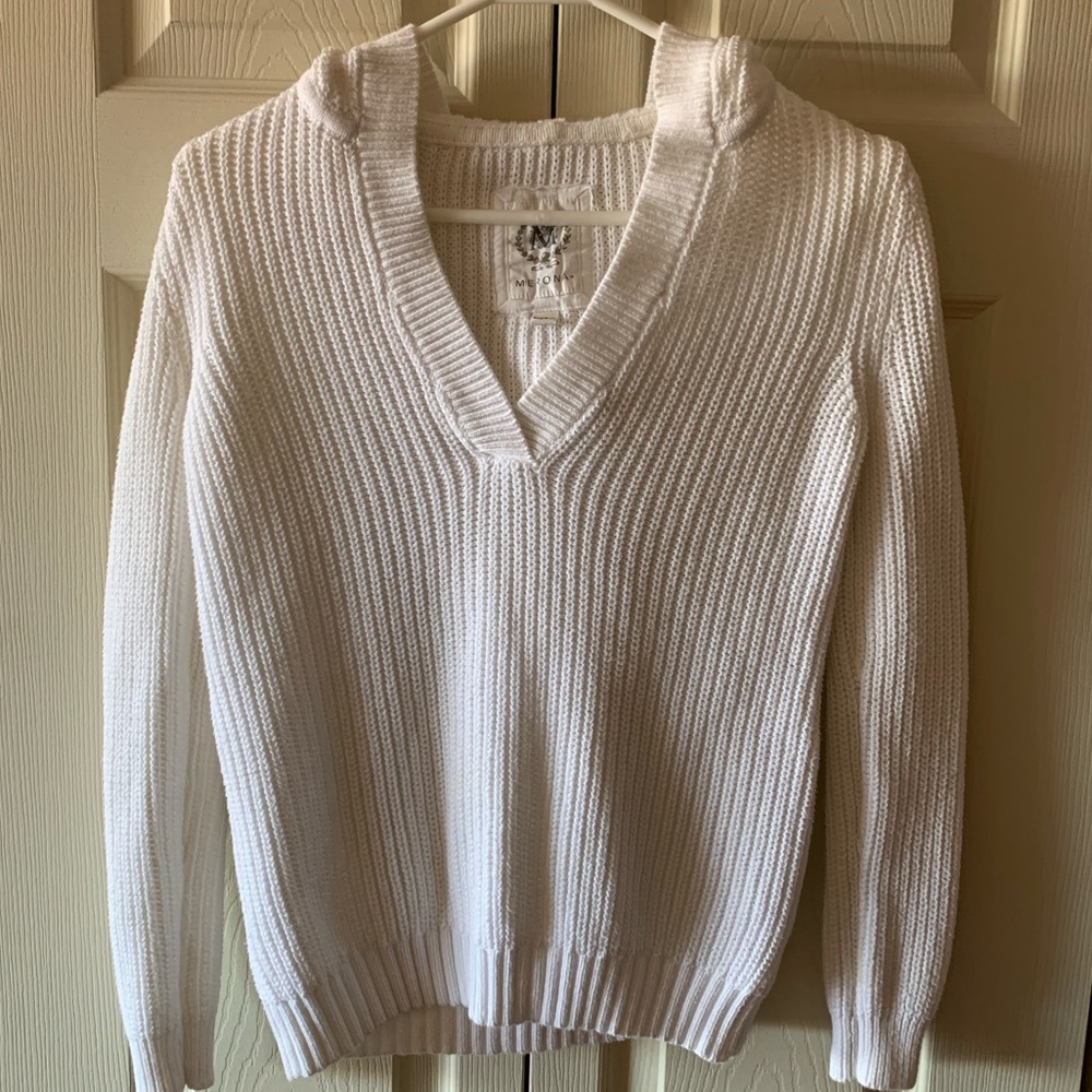 White Knit Beach Hoodie